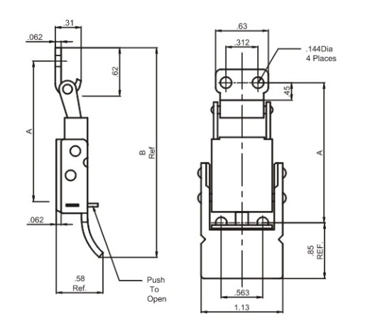 304 316 Stainless Steel Internal Compression Spring Draw Latch