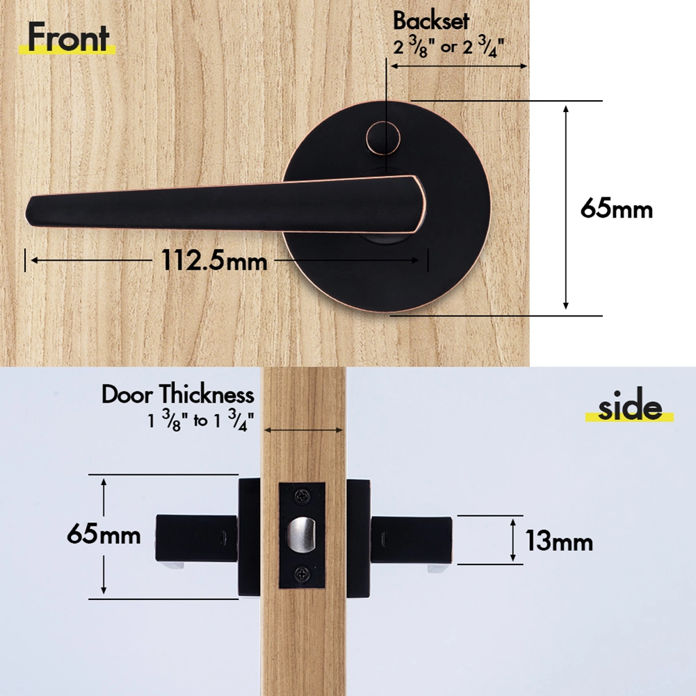 Zinc Alloy Door Handle Lock Security Lever Lock Quick Release Button Privacy Lever Door Lock