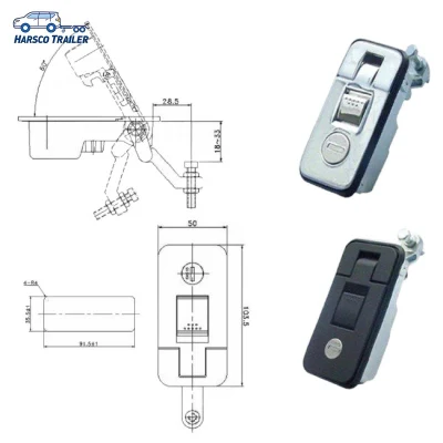 Serrures de boîte à outils Poignée Compression Loquet 38X80mm